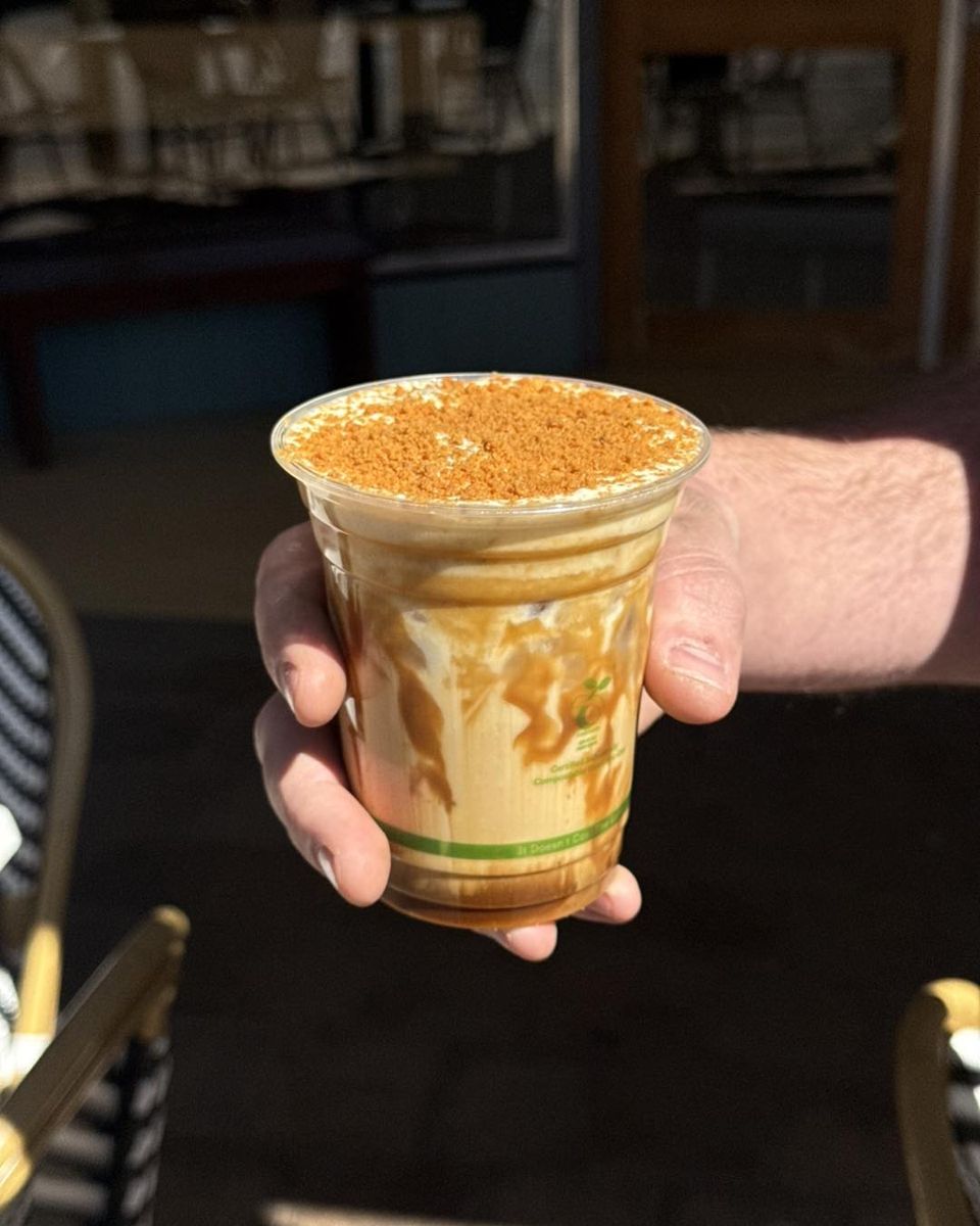 A Biscoff iced latte